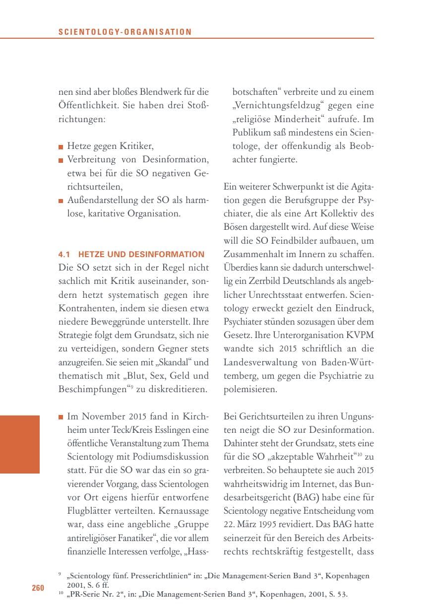 Seite 260 des Verfassungsschutzbericht 2015 Baden-Württemberg
