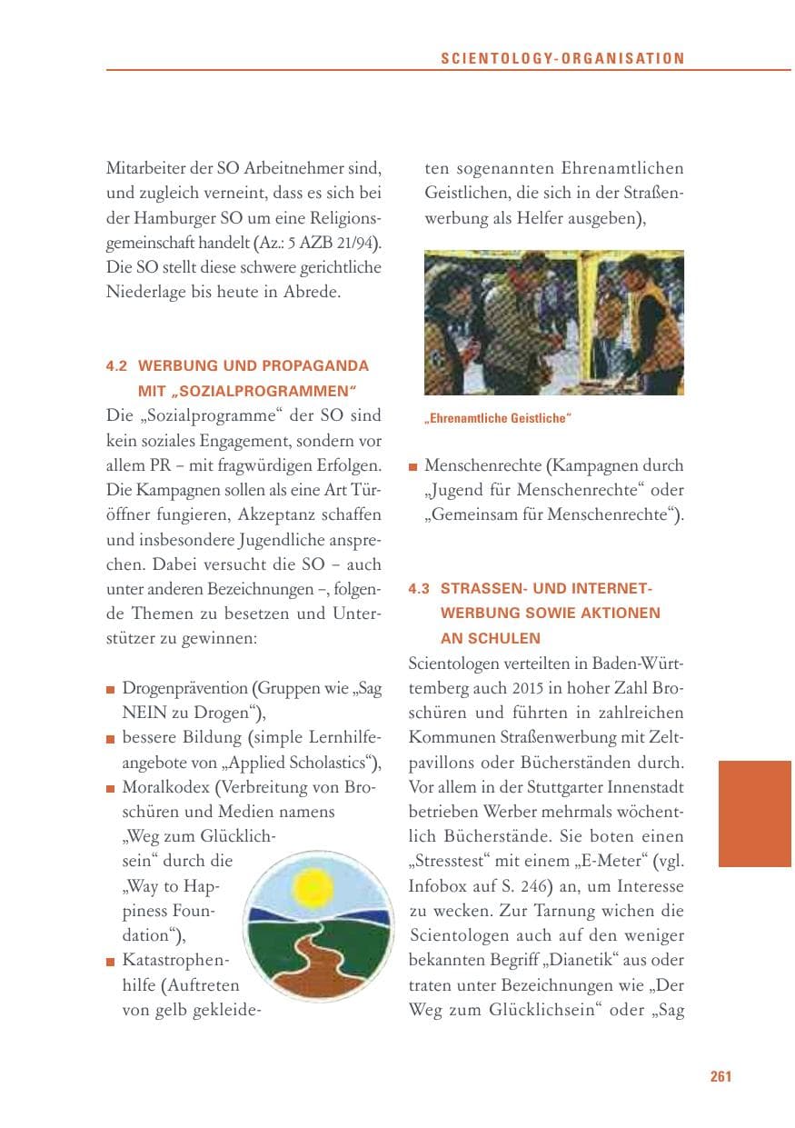 Seite 261 des Verfassungsschutzbericht 2015 Baden-Württemberg