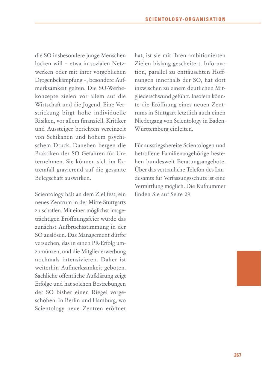Seite 267 des Verfassungsschutzbericht 2015 Baden-Württemberg