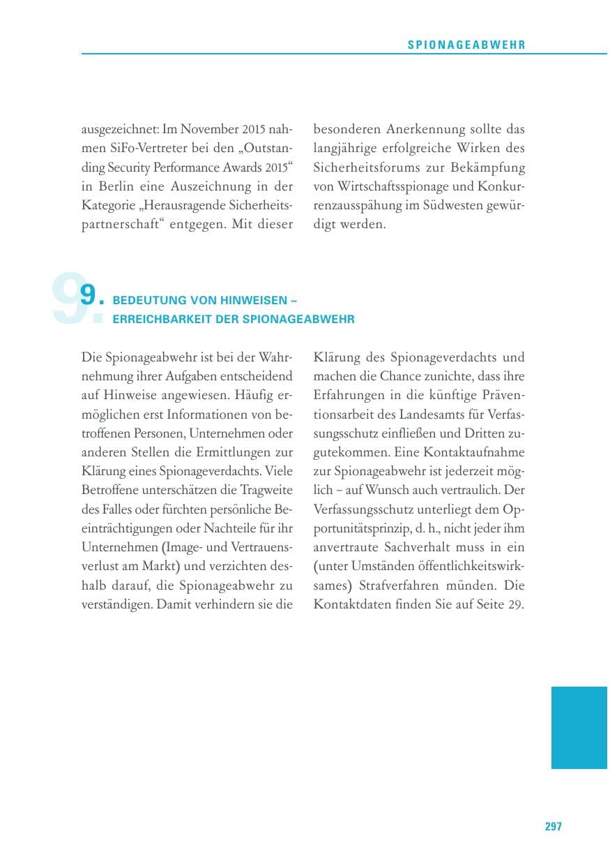 Seite 297 des Verfassungsschutzbericht 2015 Baden-Württemberg