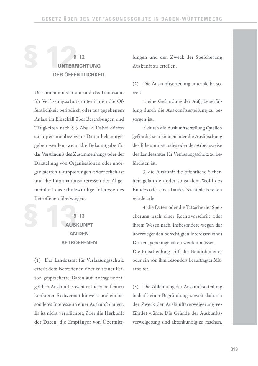 Seite 319 des Verfassungsschutzbericht 2015 Baden-Württemberg