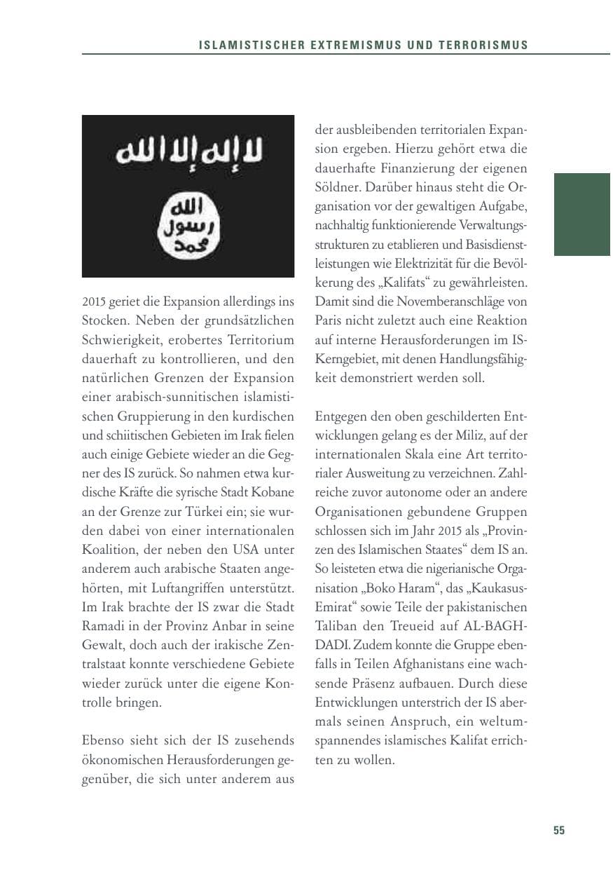 Seite 55 des Verfassungsschutzbericht 2015 Baden-Württemberg
