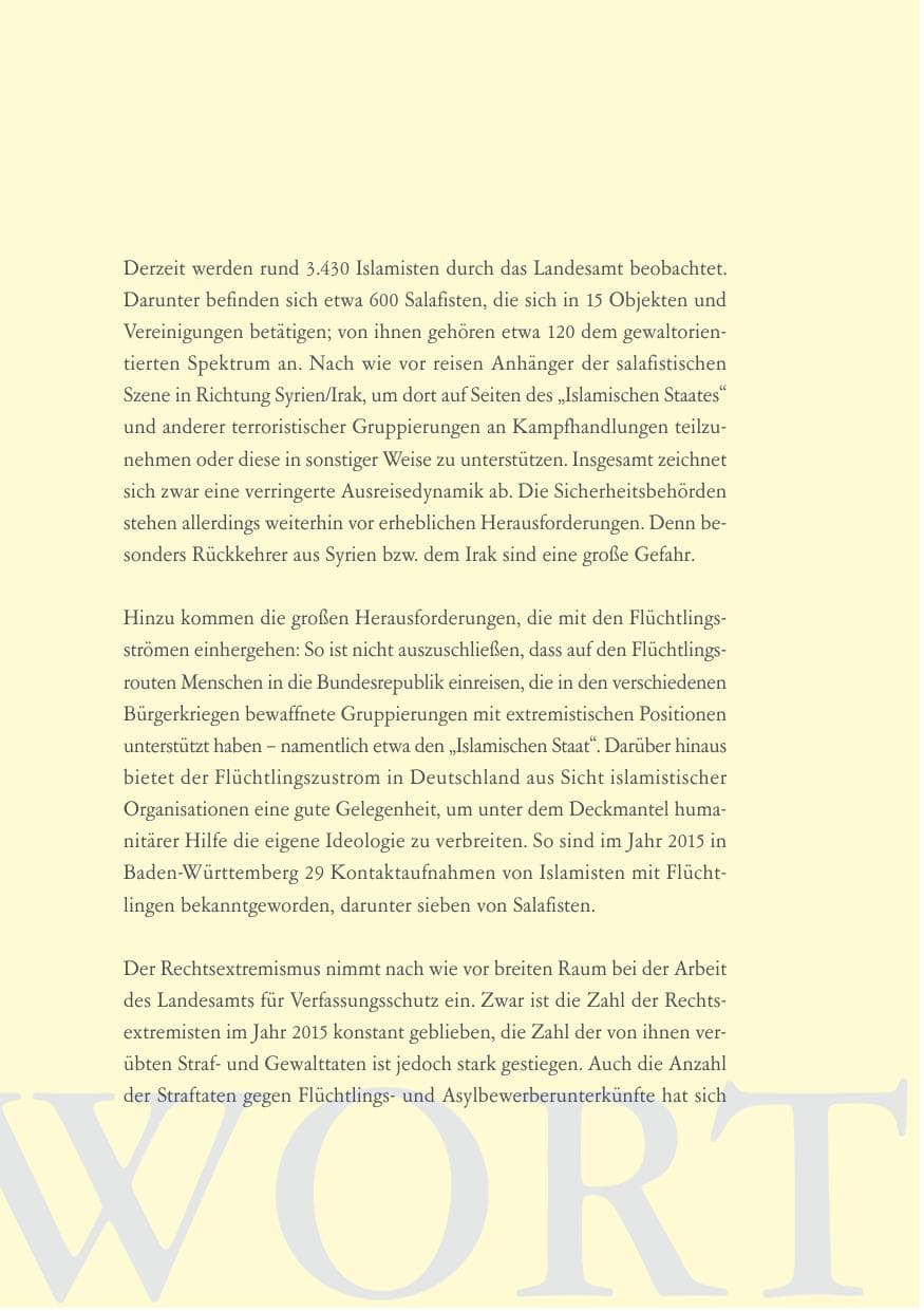 Seite 7 des Verfassungsschutzbericht 2015 Baden-Württemberg