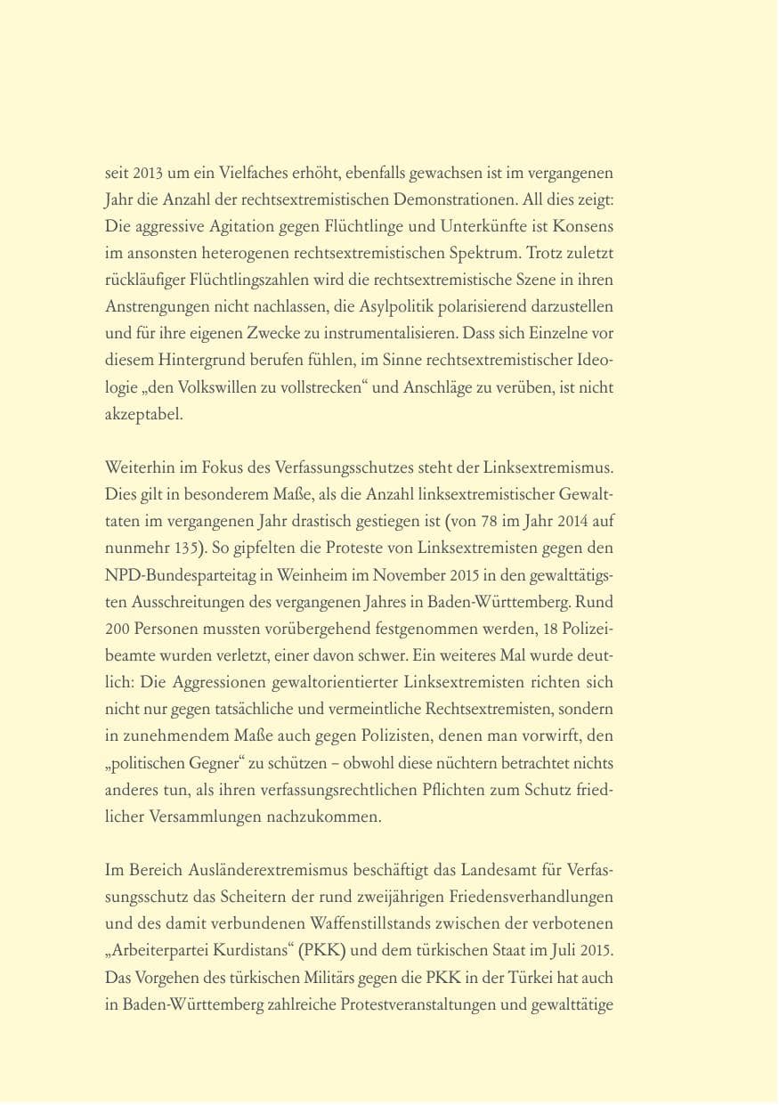 Seite 8 des Verfassungsschutzbericht 2015 Baden-Württemberg
