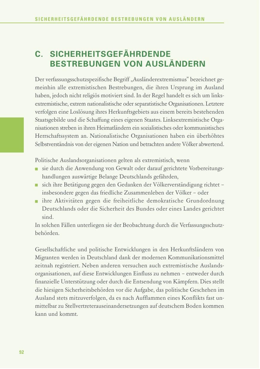 Seite 92 des Verfassungsschutzbericht 2015 Baden-Württemberg