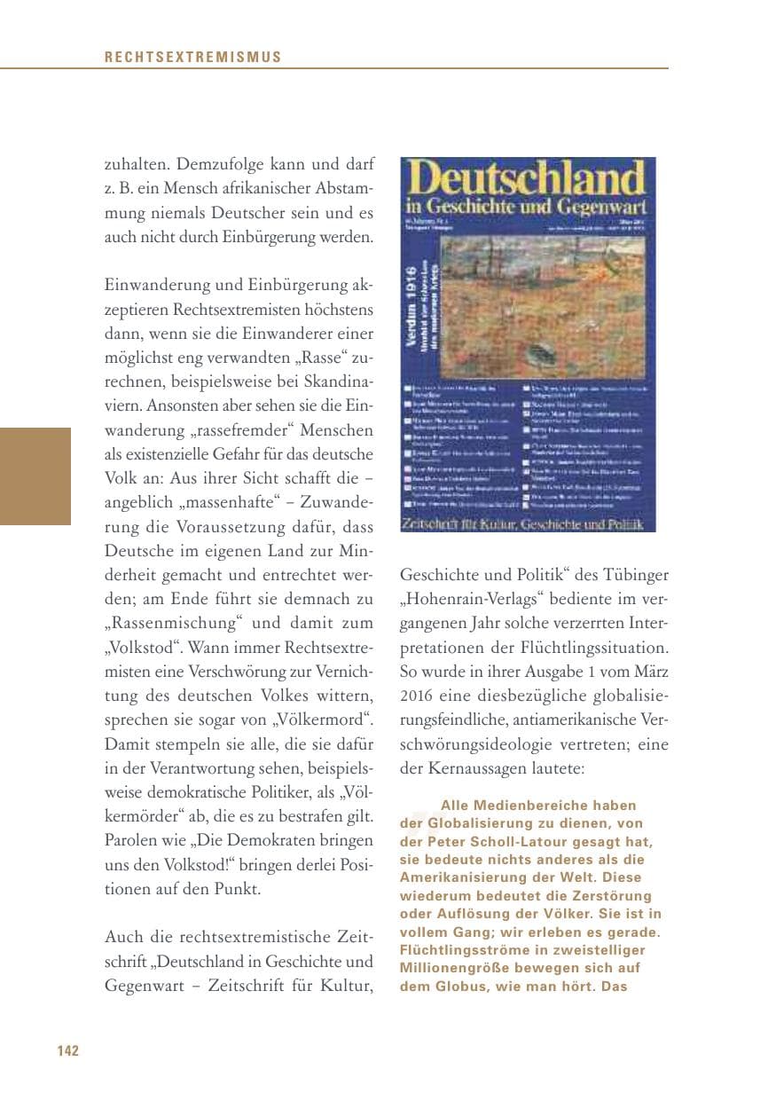 Seite 142 des Verfassungsschutzbericht 2016 Baden-Württemberg