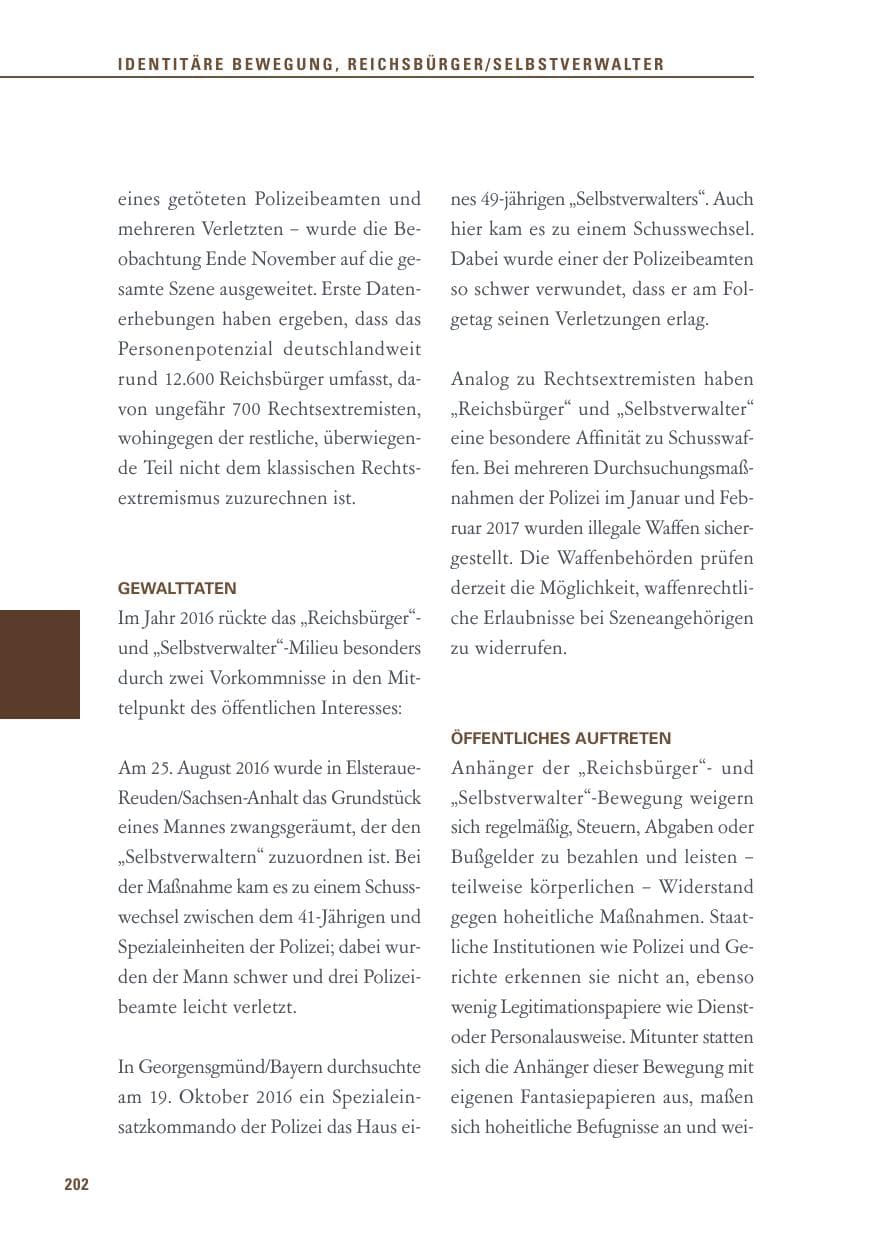 Seite 202 des Verfassungsschutzbericht 2016 Baden-Württemberg