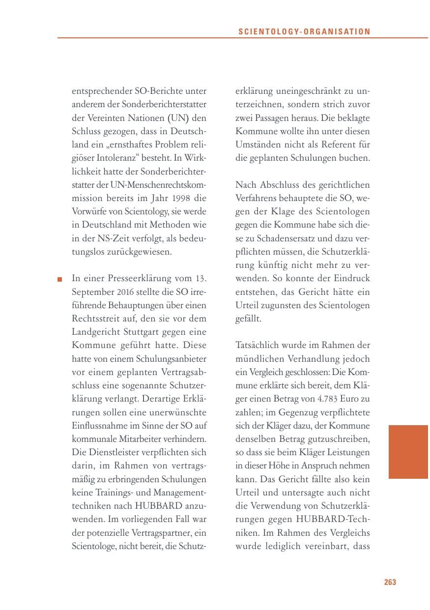 Seite 263 des Verfassungsschutzbericht 2016 Baden-Württemberg