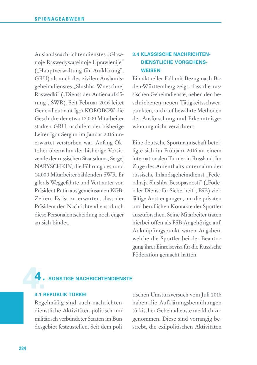 Seite 284 des Verfassungsschutzbericht 2016 Baden-Württemberg
