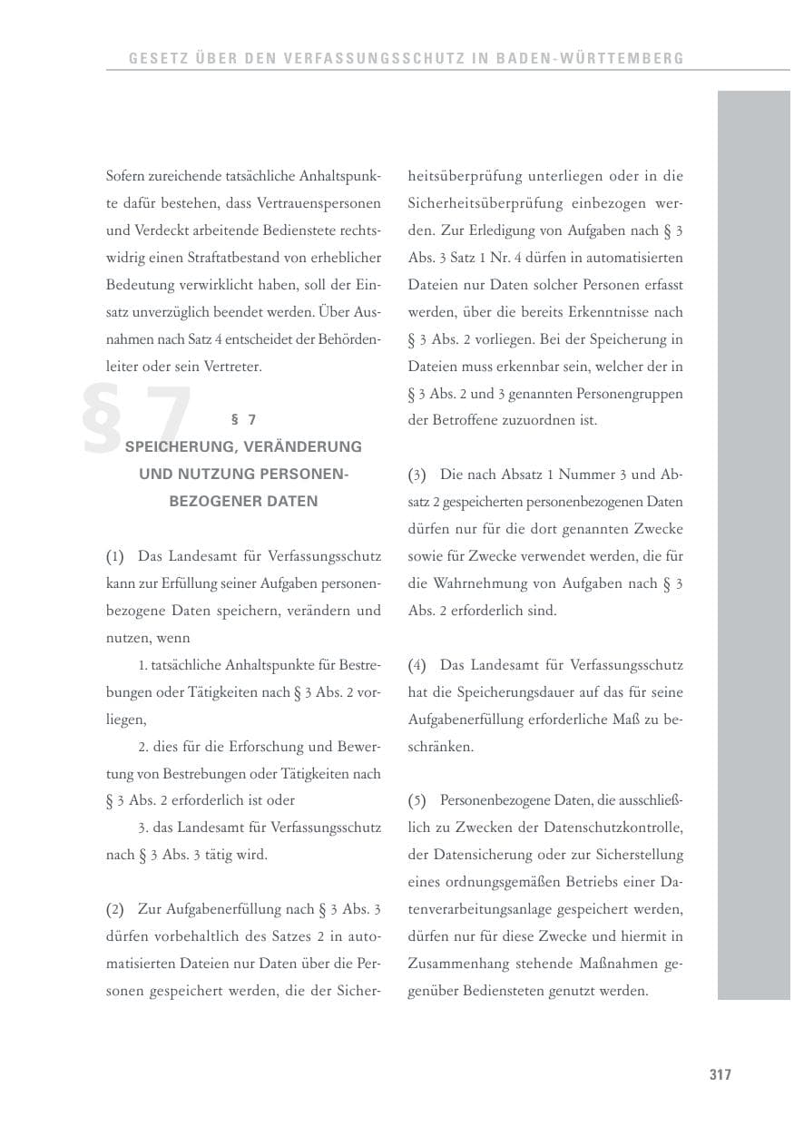 Seite 317 des Verfassungsschutzbericht 2016 Baden-Württemberg