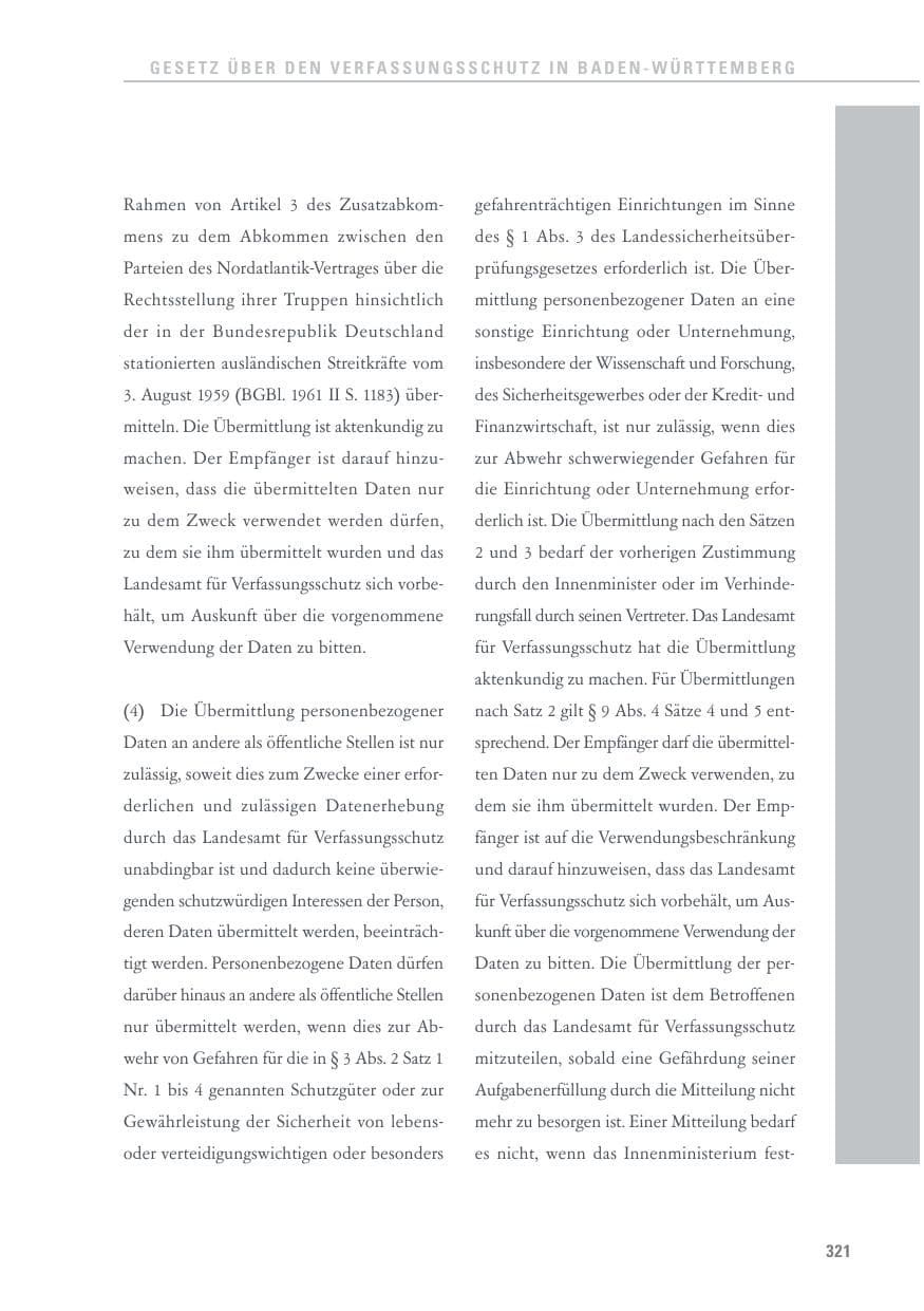 Seite 321 des Verfassungsschutzbericht 2016 Baden-Württemberg