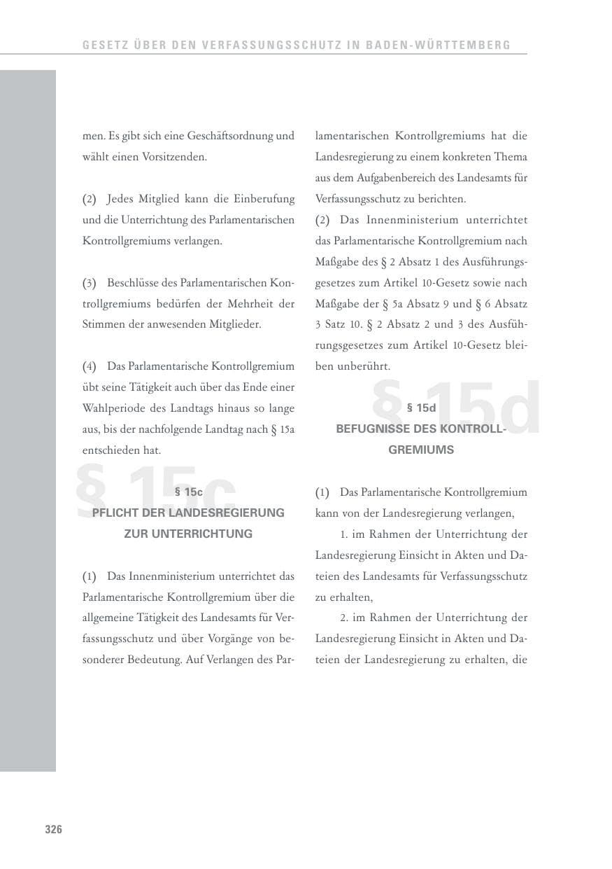 Seite 326 des Verfassungsschutzbericht 2016 Baden-Württemberg