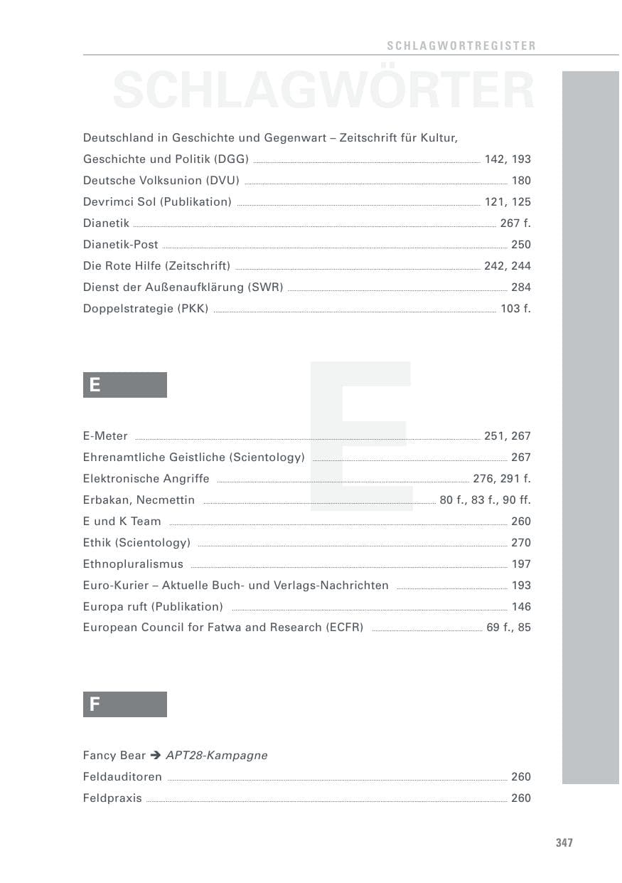 Seite 347 des Verfassungsschutzbericht 2016 Baden-Württemberg