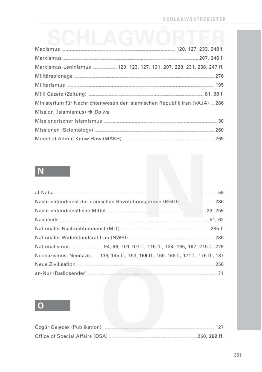 Seite 351 des Verfassungsschutzbericht 2016 Baden-Württemberg