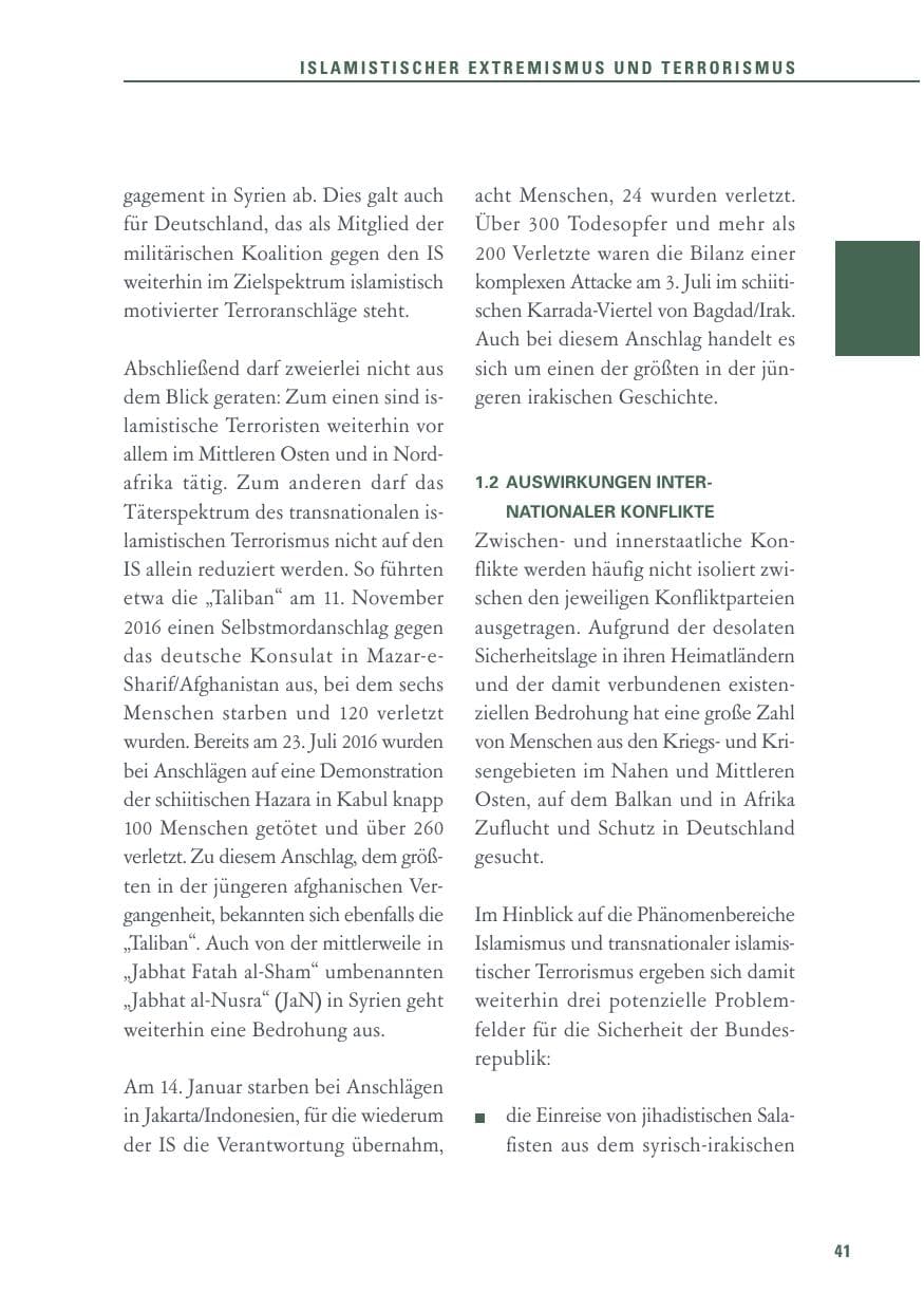 Seite 41 des Verfassungsschutzbericht 2016 Baden-Württemberg