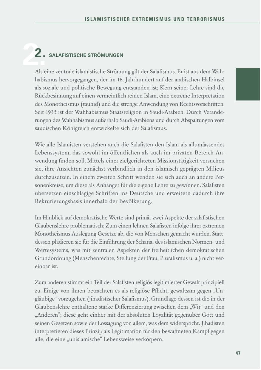 Seite 47 des Verfassungsschutzbericht 2016 Baden-Württemberg