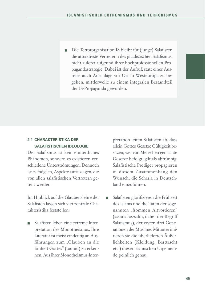Seite 49 des Verfassungsschutzbericht 2016 Baden-Württemberg