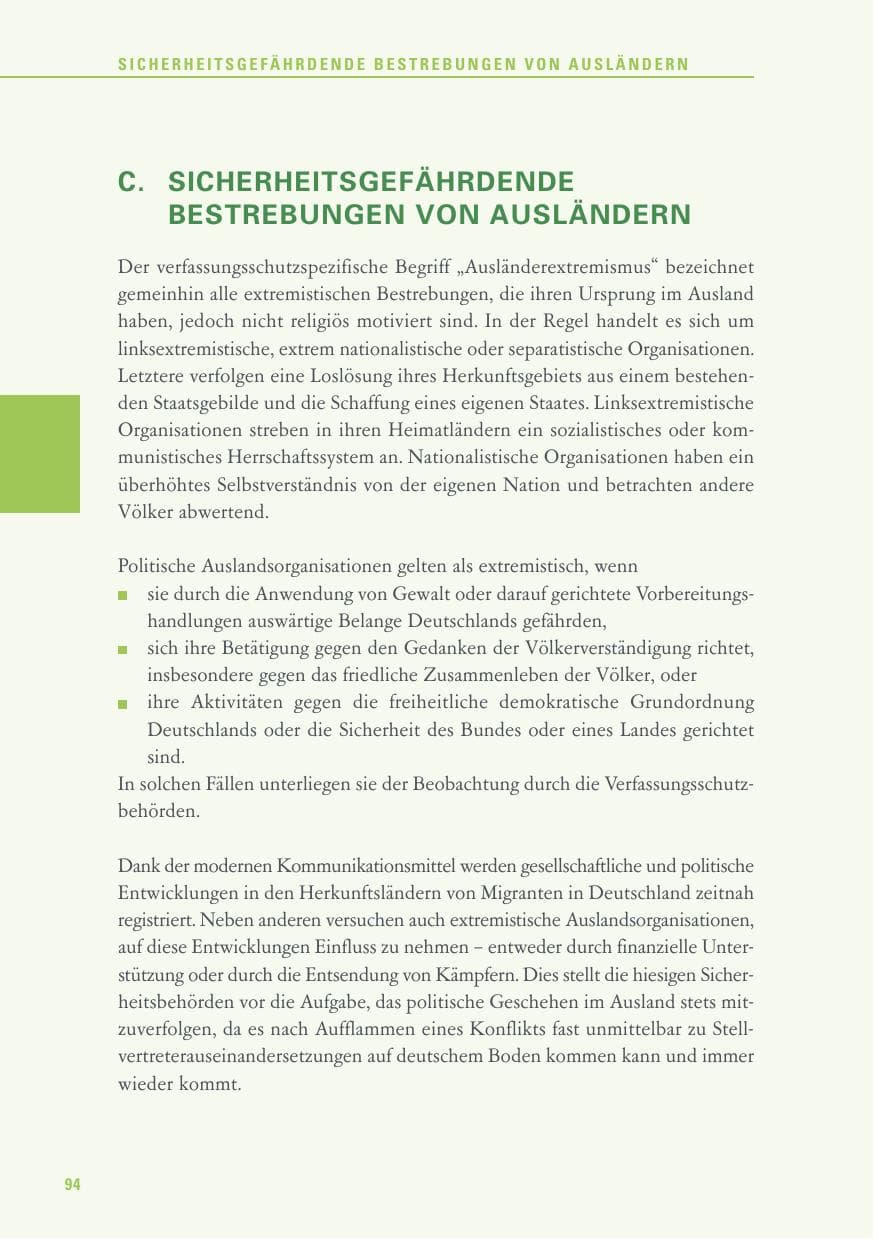 Seite 94 des Verfassungsschutzbericht 2016 Baden-Württemberg