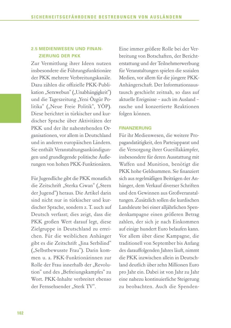 Seite 102 des Verfassungsschutzbericht 2017 Baden-Württemberg