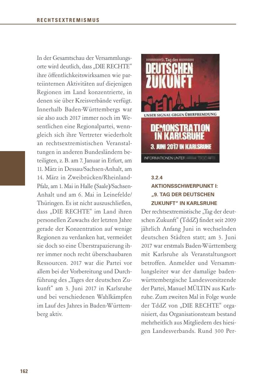 Seite 162 des Verfassungsschutzbericht 2017 Baden-Württemberg