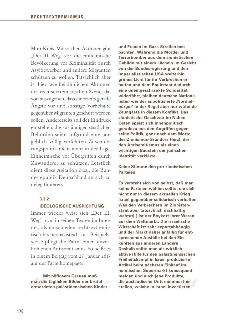 Seite 170 des Verfassungsschutzbericht 2017 Baden-Württemberg