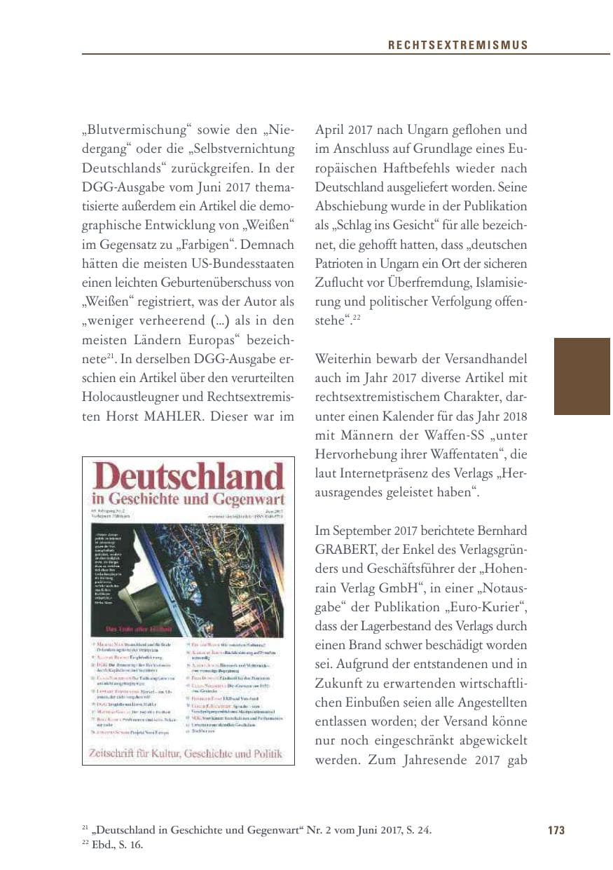 Seite 173 des Verfassungsschutzbericht 2017 Baden-Württemberg