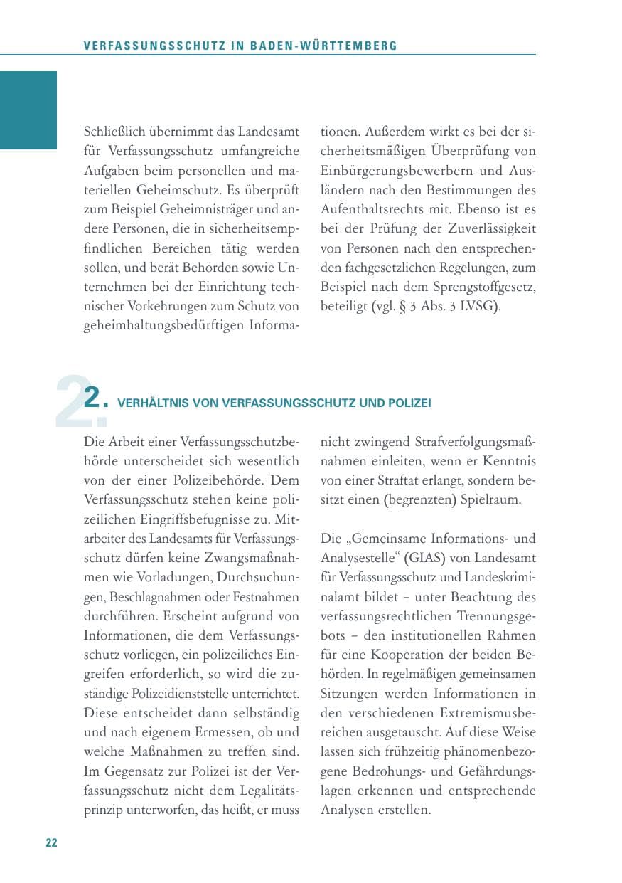 Seite 22 des Verfassungsschutzbericht 2017 Baden-Württemberg