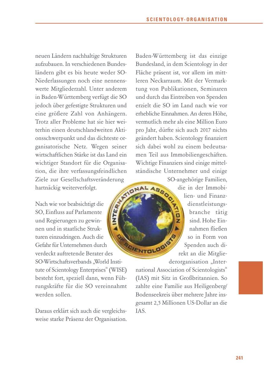 Seite 241 des Verfassungsschutzbericht 2017 Baden-Württemberg