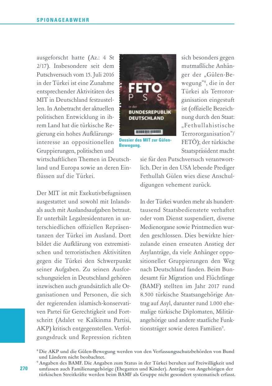 Seite 270 des Verfassungsschutzbericht 2017 Baden-Württemberg