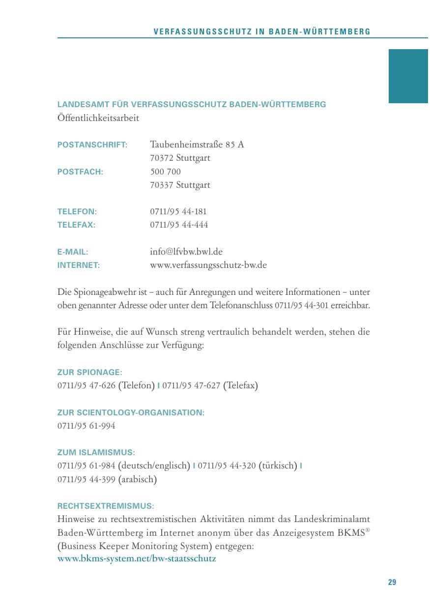 Seite 29 des Verfassungsschutzbericht 2017 Baden-Württemberg