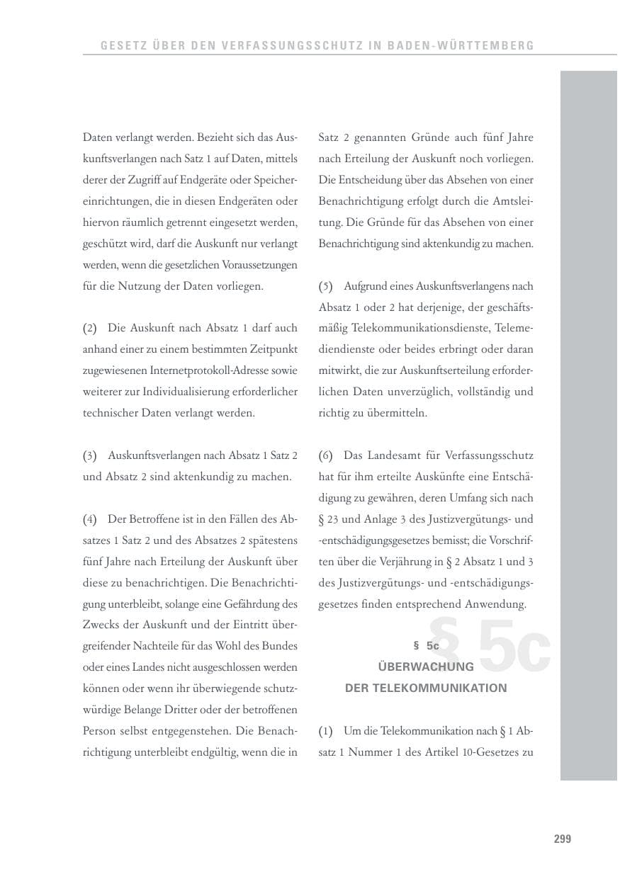 Seite 299 des Verfassungsschutzbericht 2017 Baden-Württemberg