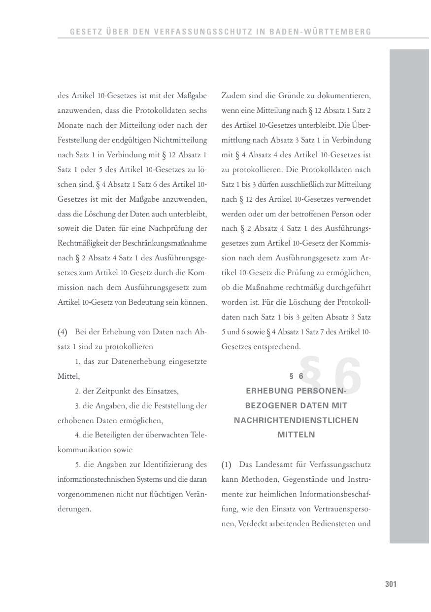 Seite 301 des Verfassungsschutzbericht 2017 Baden-Württemberg
