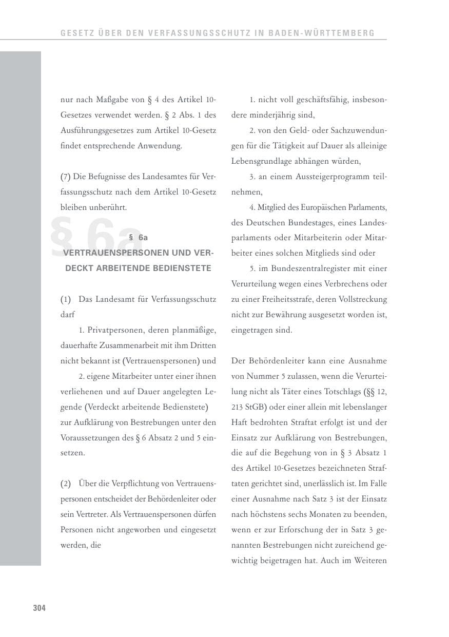 Seite 304 des Verfassungsschutzbericht 2017 Baden-Württemberg