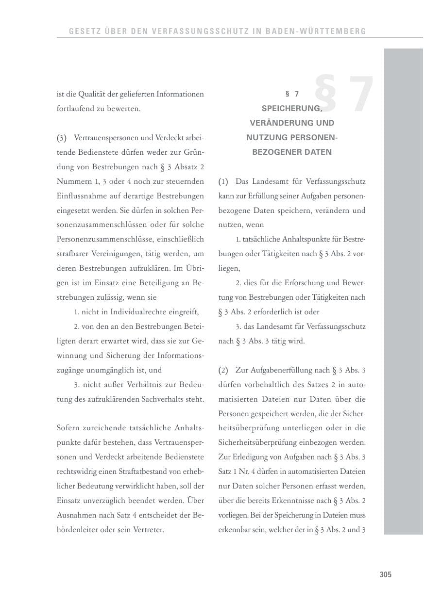 Seite 305 des Verfassungsschutzbericht 2017 Baden-Württemberg