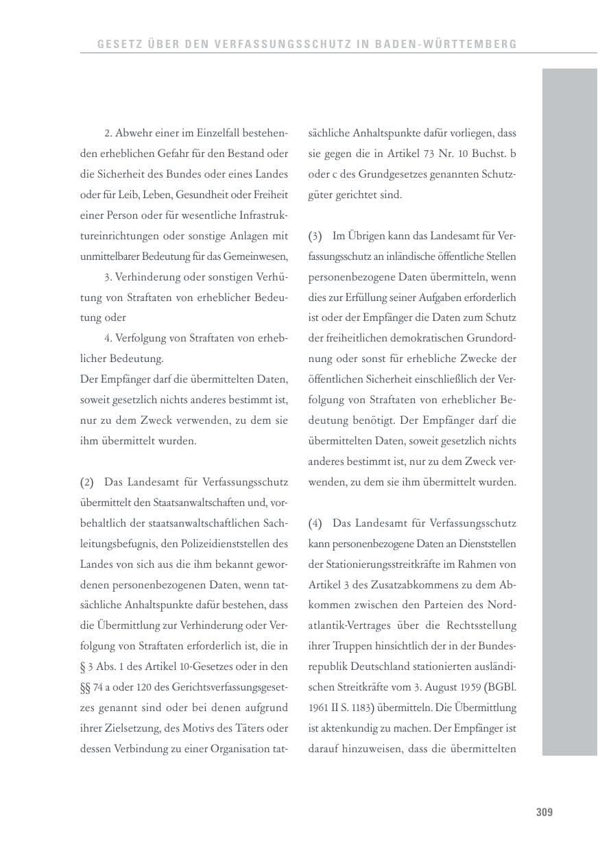 Seite 309 des Verfassungsschutzbericht 2017 Baden-Württemberg