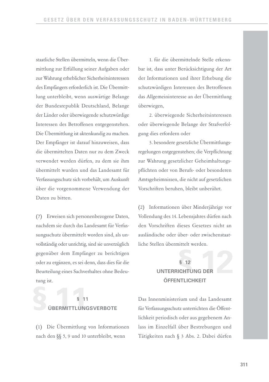 Seite 311 des Verfassungsschutzbericht 2017 Baden-Württemberg