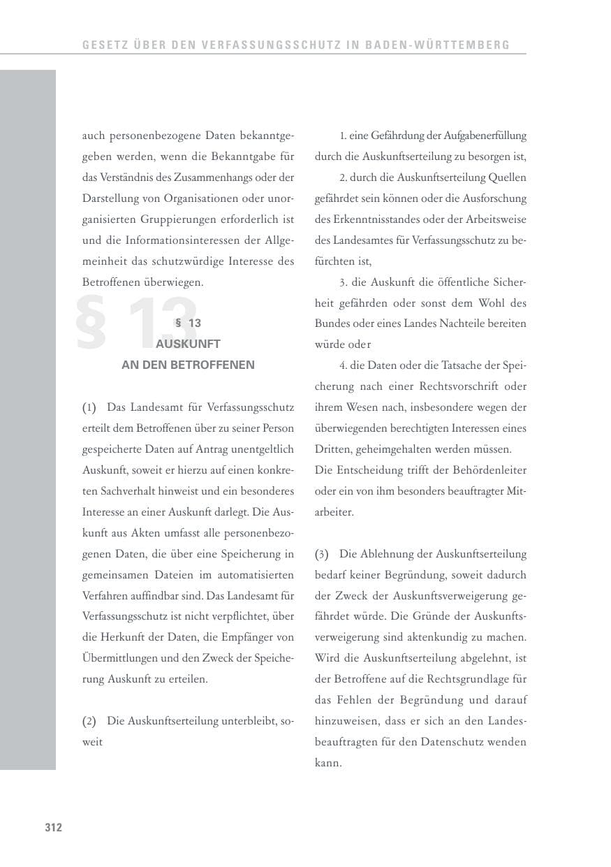 Seite 312 des Verfassungsschutzbericht 2017 Baden-Württemberg