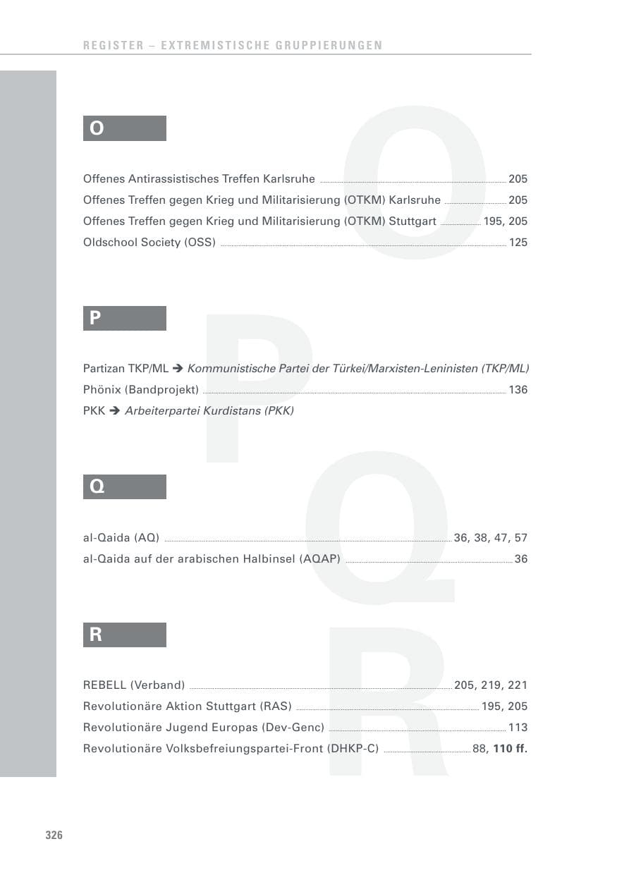 Seite 326 des Verfassungsschutzbericht 2017 Baden-Württemberg