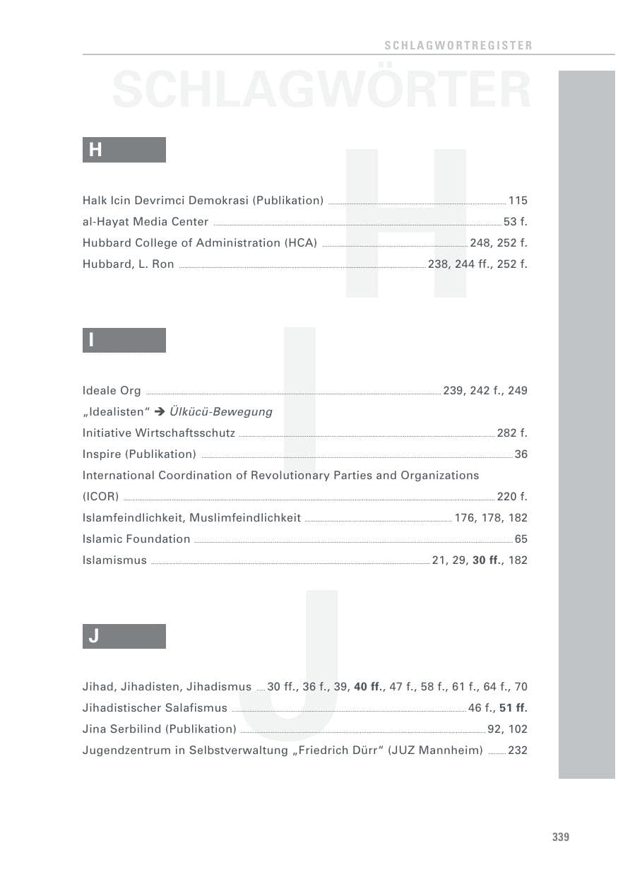 Seite 339 des Verfassungsschutzbericht 2017 Baden-Württemberg