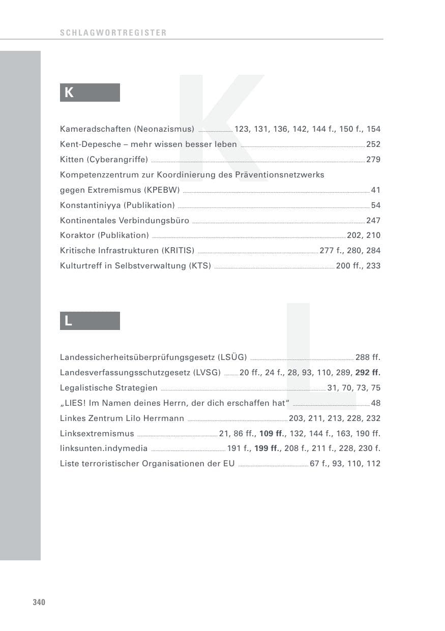 Seite 340 des Verfassungsschutzbericht 2017 Baden-Württemberg