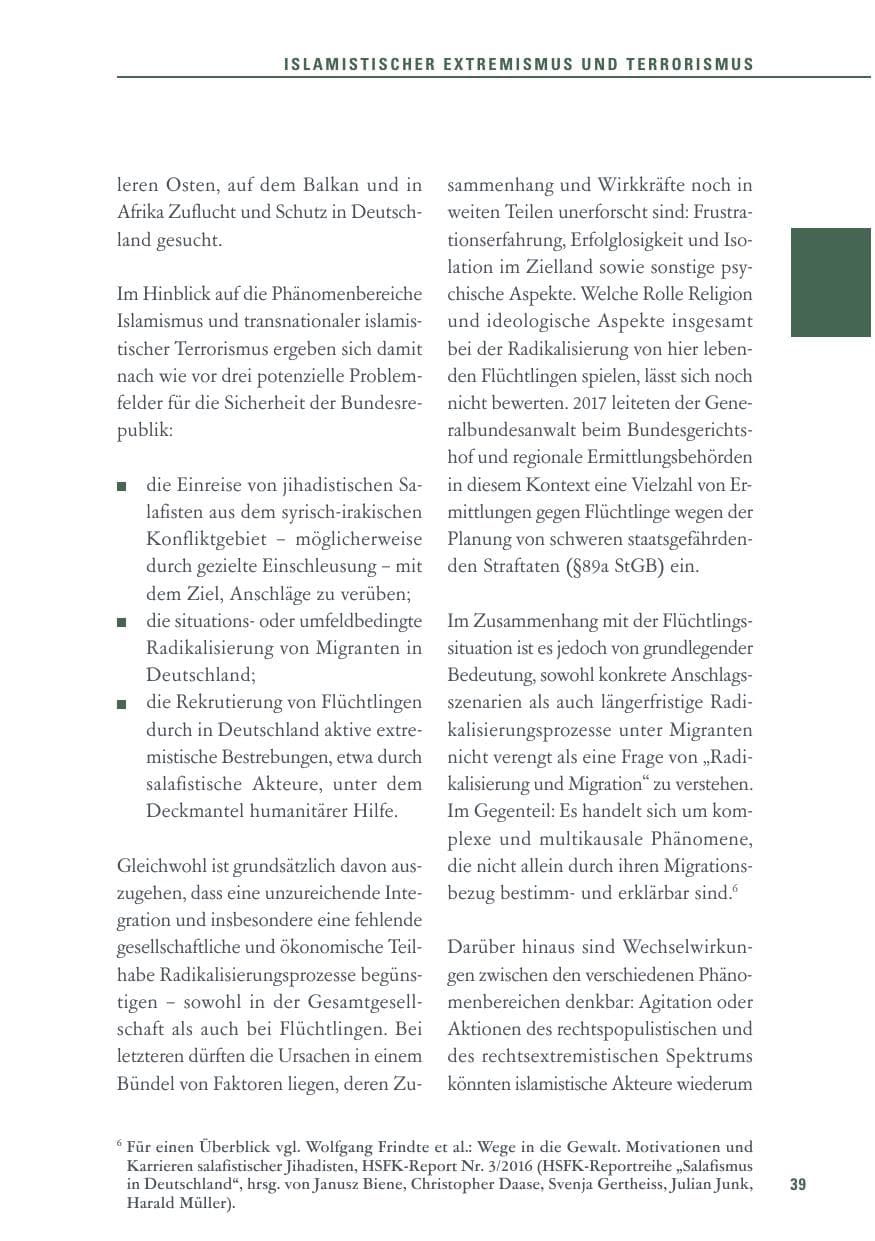 Seite 39 des Verfassungsschutzbericht 2017 Baden-Württemberg