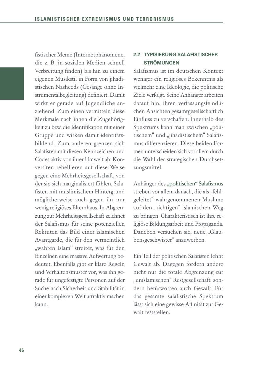 Seite 46 des Verfassungsschutzbericht 2017 Baden-Württemberg