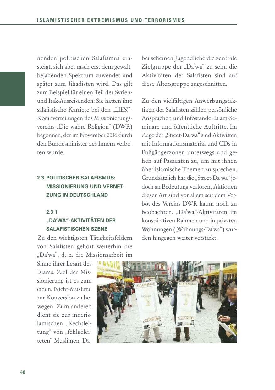 Seite 48 des Verfassungsschutzbericht 2017 Baden-Württemberg