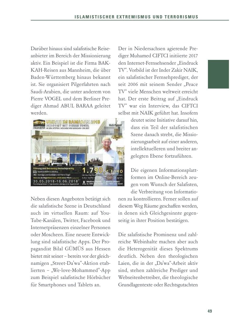 Seite 49 des Verfassungsschutzbericht 2017 Baden-Württemberg