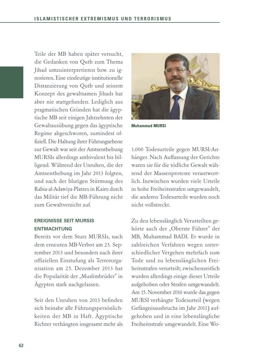 Seite 62 des Verfassungsschutzbericht 2017 Baden-Württemberg