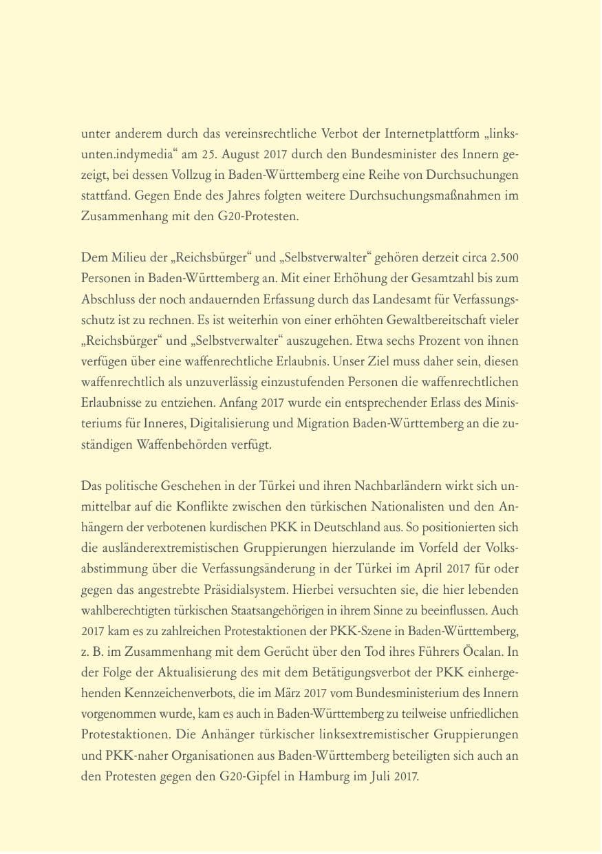 Seite 8 des Verfassungsschutzbericht 2017 Baden-Württemberg