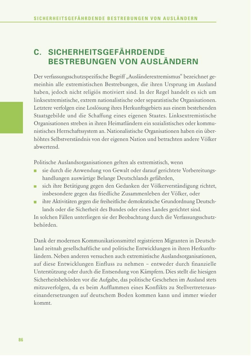 Seite 86 des Verfassungsschutzbericht 2017 Baden-Württemberg