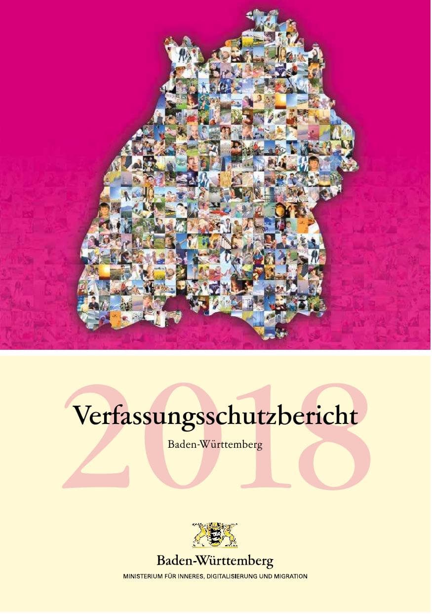 Seite 1 des Verfassungsschutzbericht 2018 Baden-Württemberg