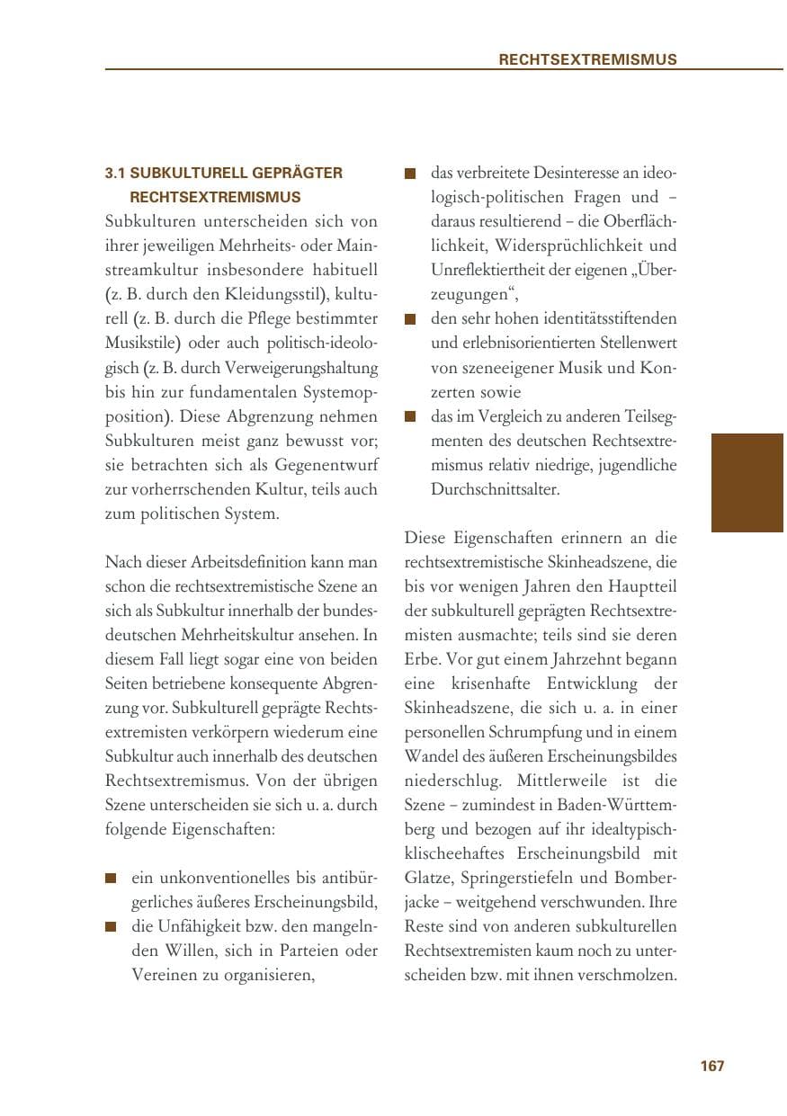 Seite 167 des Verfassungsschutzbericht 2018 Baden-Württemberg