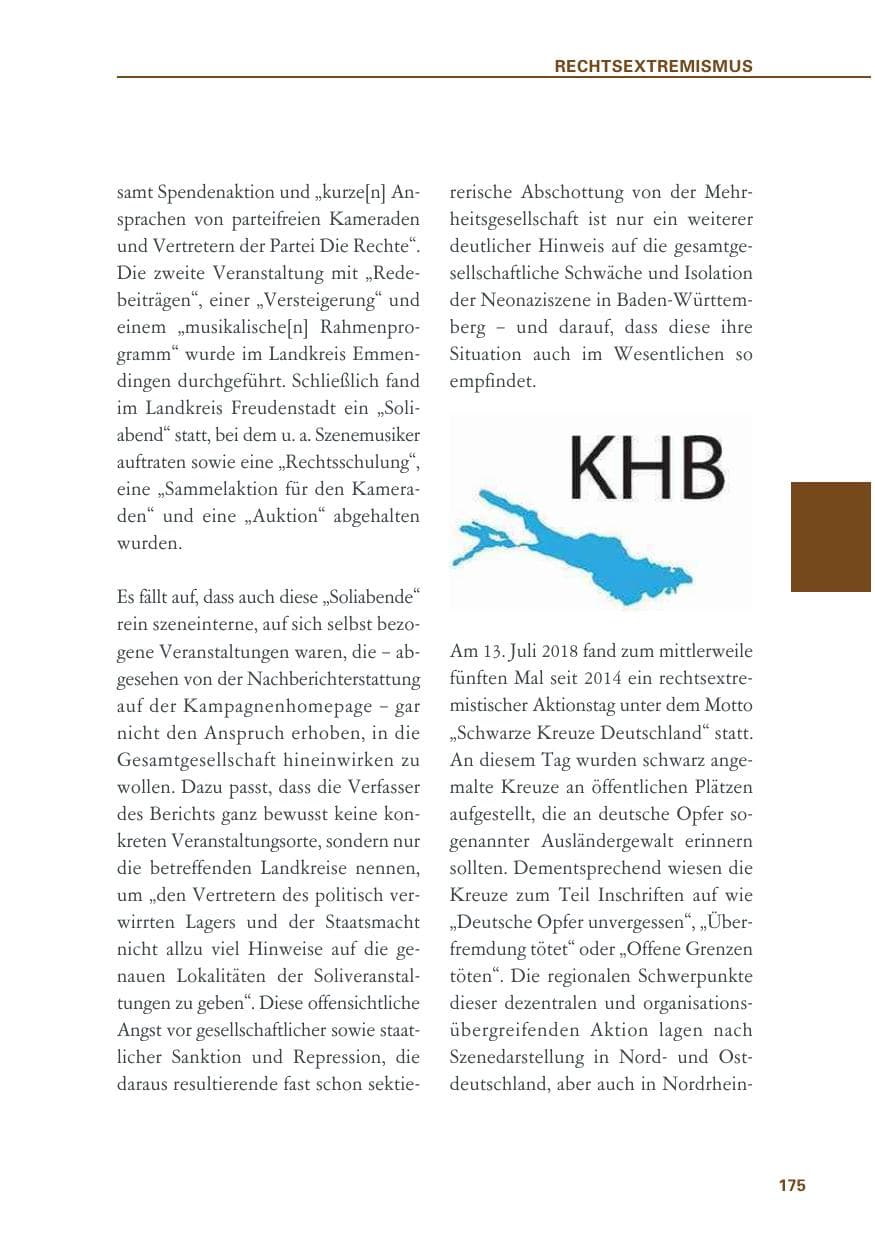 Seite 175 des Verfassungsschutzbericht 2018 Baden-Württemberg